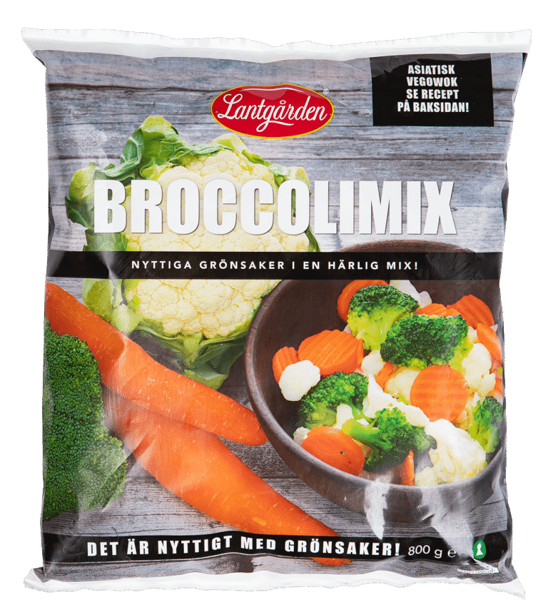 Lantgården fryst grönsaksblandning broccoli blomkål morot 800 g