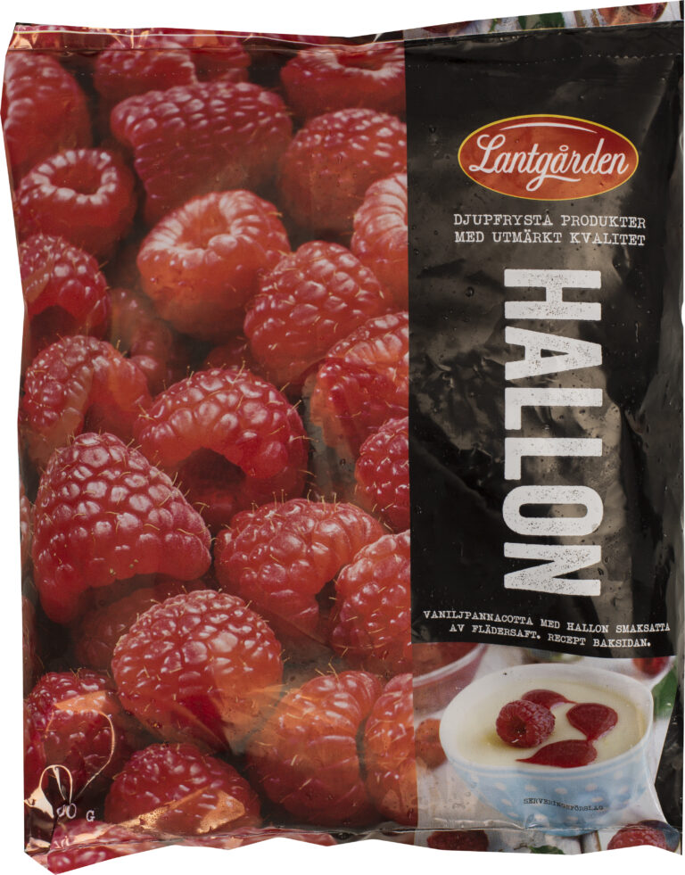 Alt-text: Lantgården frysta hallon 500 g