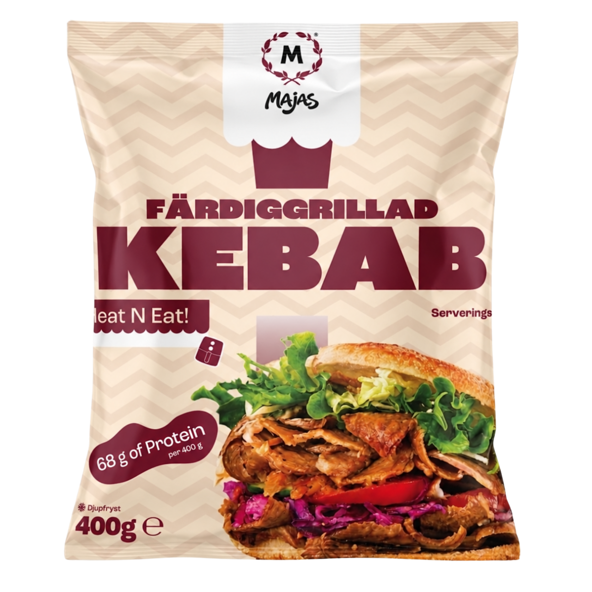 Majas färdiggrillad kebab 400 g – förpackning
